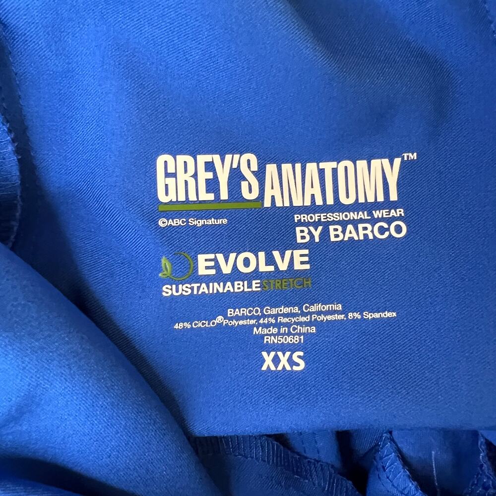 Grey’s Anatomy Evolve Scrub Pants XXS Royal Blue Stretch Cargo Jogger - Picture 6 of 16